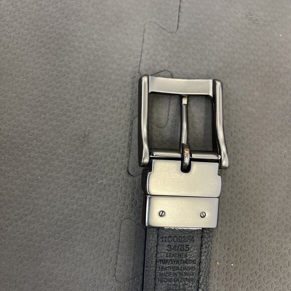 Columbia Men Brown/Black Reversible PebbledLeather Prong Buckle Dress Belt Sz34 - Picture 5 of 6